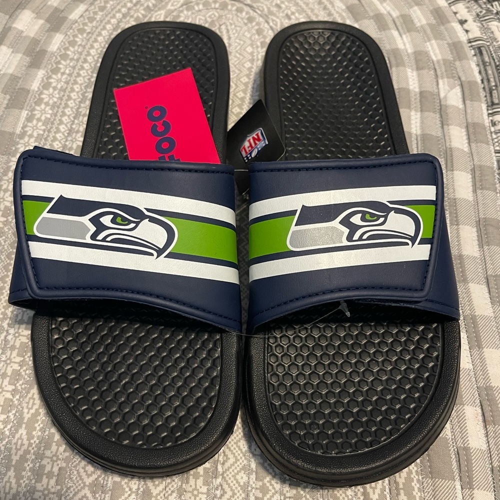 Seattle Seahawks Velcro Sport Slides